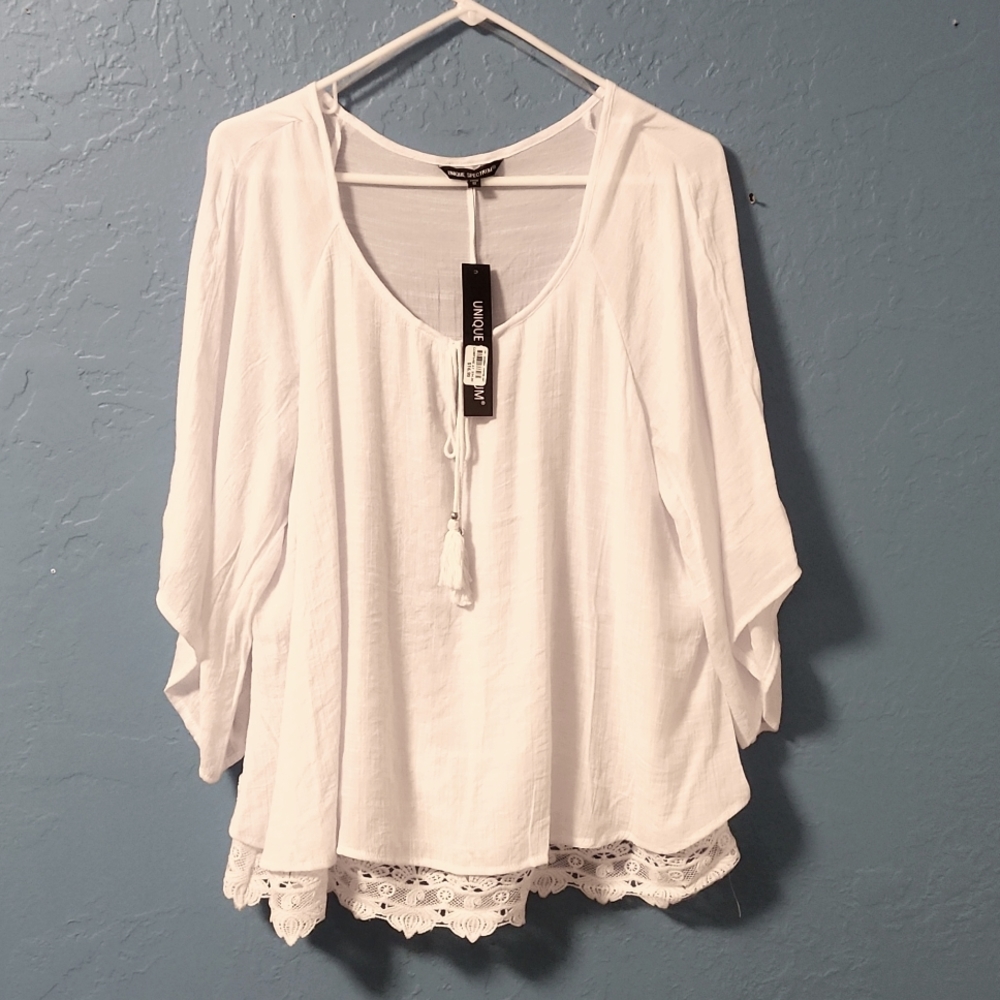 Unique Spectrum  1 X sheer white blouse